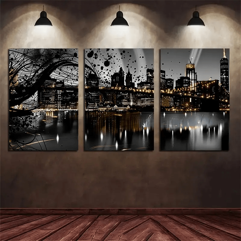 

3pcs/set Wooden Canvas Poster, A New With A Light Beam Shining Down , Ideal Gift For Bedroom Living Room Kitchen Bathroom Hallway, Office Decor Hotel Decor Wall Decor Home Decor