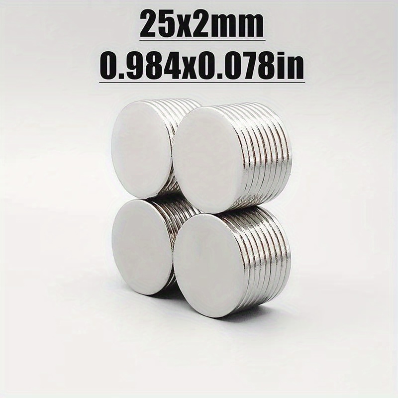 100pcs 25x2 Neodymium Magnet 25 X 2mm N35 Ndfeb Round Super Powerful ...