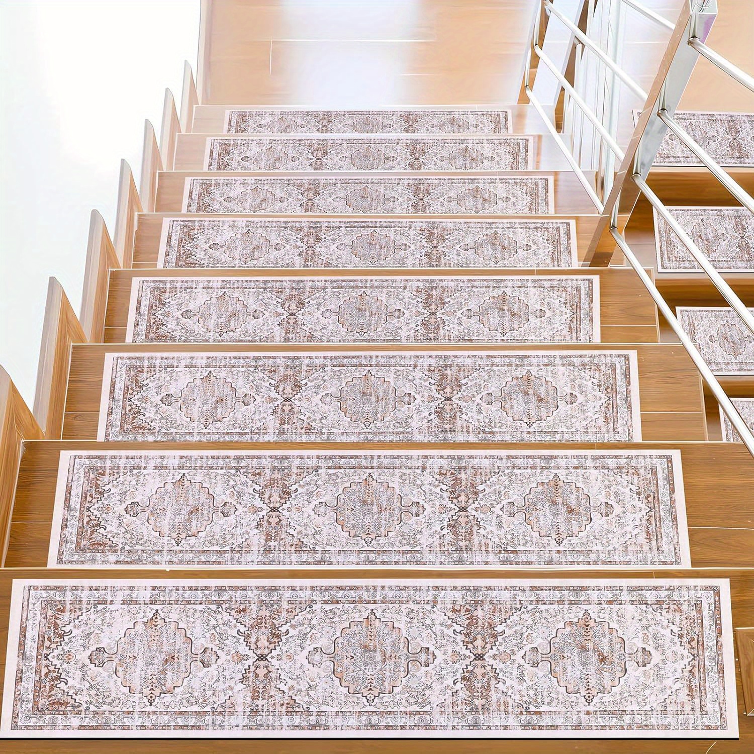 

Non Slip Carpet Stair Treads For Wooden Steps, 30" X 8" Rubber Backed Stair Carpet Strips Indoor Stair Runner Rug Mat Soft Staircase Step