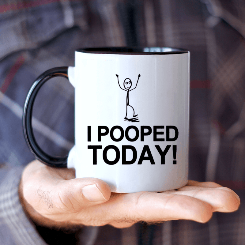 

1pc, 3a Grade, I Pooped Today, Funny Mug, Sarcastic Motivational 11oz White Ceramic Water Cup, Gift Coffee Mug, Decorative Tea Cup