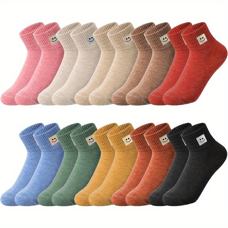 

10 Pairs Of Women's Sports Ankle Socks, Comfortable And Breathable Casual Socks, Suitable For Outdoor Sports And Casual Wear