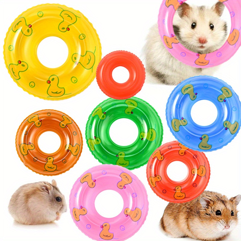 

3pcs Mini Pet For Hamster, Turtle - Plastic Decorative Bath Toys With Duck Pattern