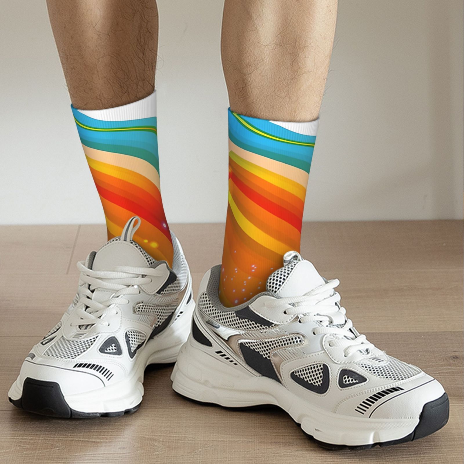 pattern pair mens calf crew socks Temu