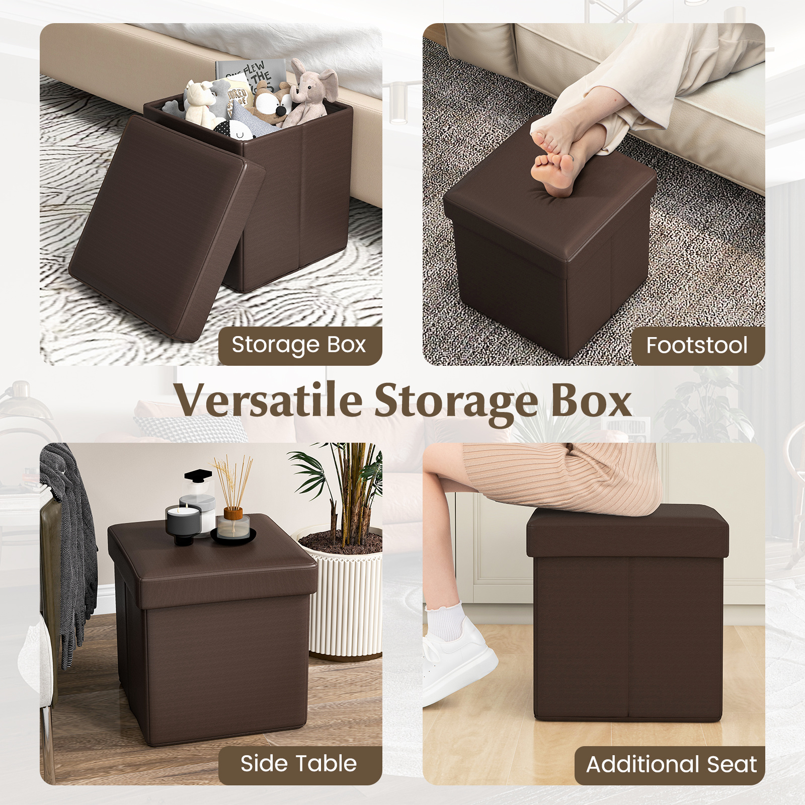 Youdenova Storage Ottoman Cube Seat Ottoman College Dorm YOUDENOVA