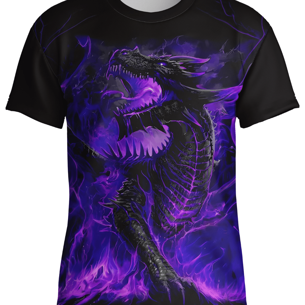 

Men's Dragon Graphic Print T-shirt, Short Sleeve Crew Neck Tee, Men's Clothing For Summer Outdoor