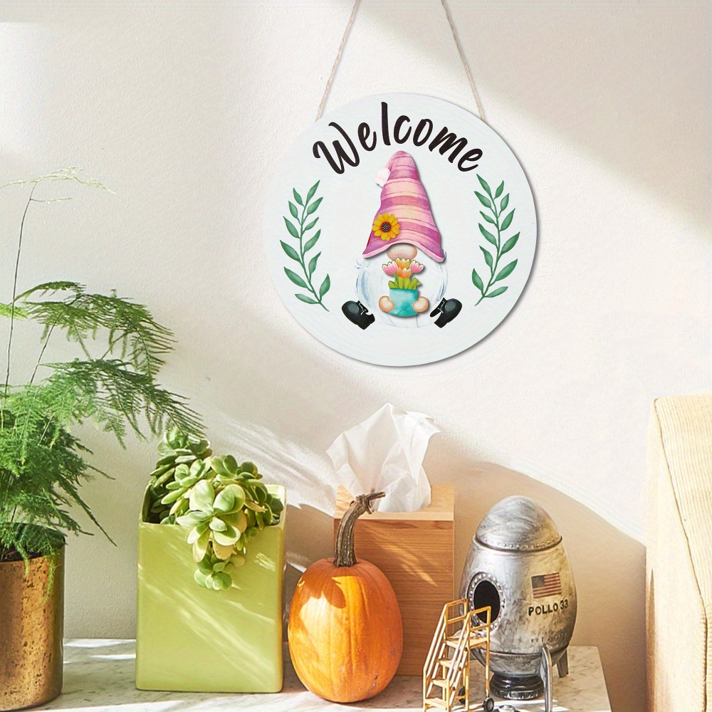 

Putuo Decor Welcome Sign With Interchangeable Holiday, Wood Round Holiday Welcome To Sign Wall Hanging Porch Decor For Thanksgiving Christmas 11.8in