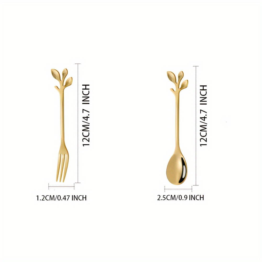 20pcs elegant   stainless steel mini forks coffee spoons set   rust resistant easy to   for appetizers desserts ideal for home parties weddings details 2