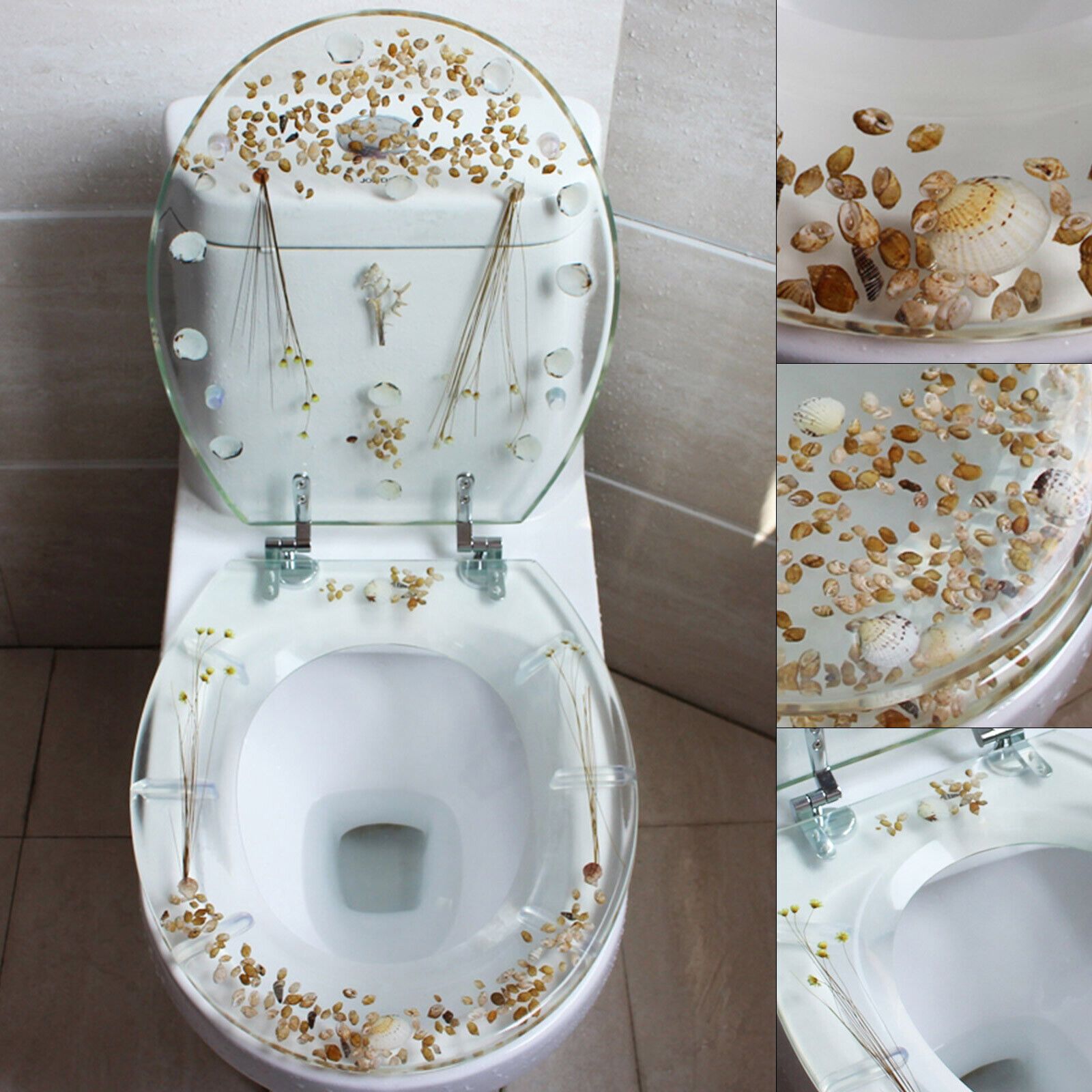 

Transparent Toilet Seat Resin Toilet Seat Easy Bathroom Shells Decor