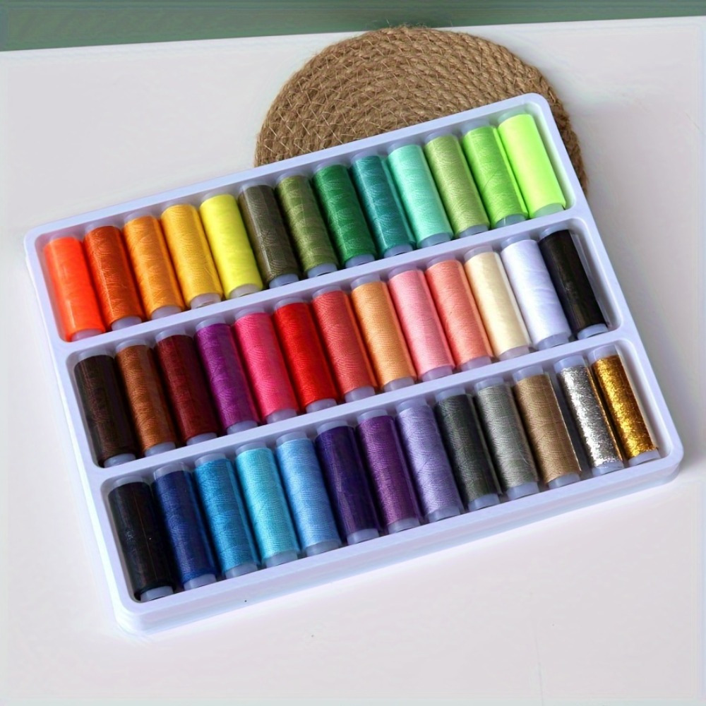 

39pcs Sewing Thread Kit - 200 Each, & , Assorted For Diy Sewing And Tailoring, Portable Use Set