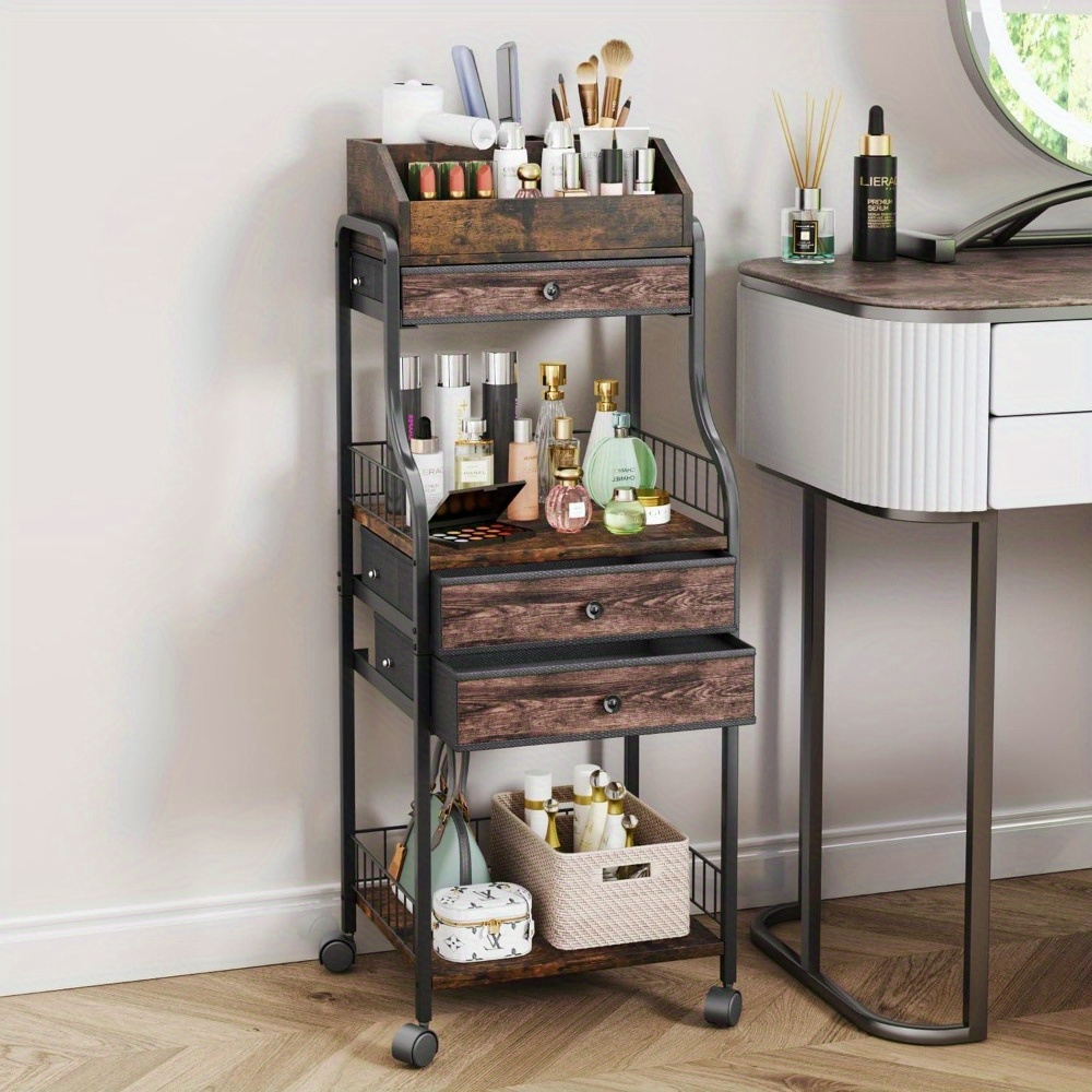 

Standing Cosmetic Organizer, Multifunctional Wheeled Drawers. , Products, And Accessories