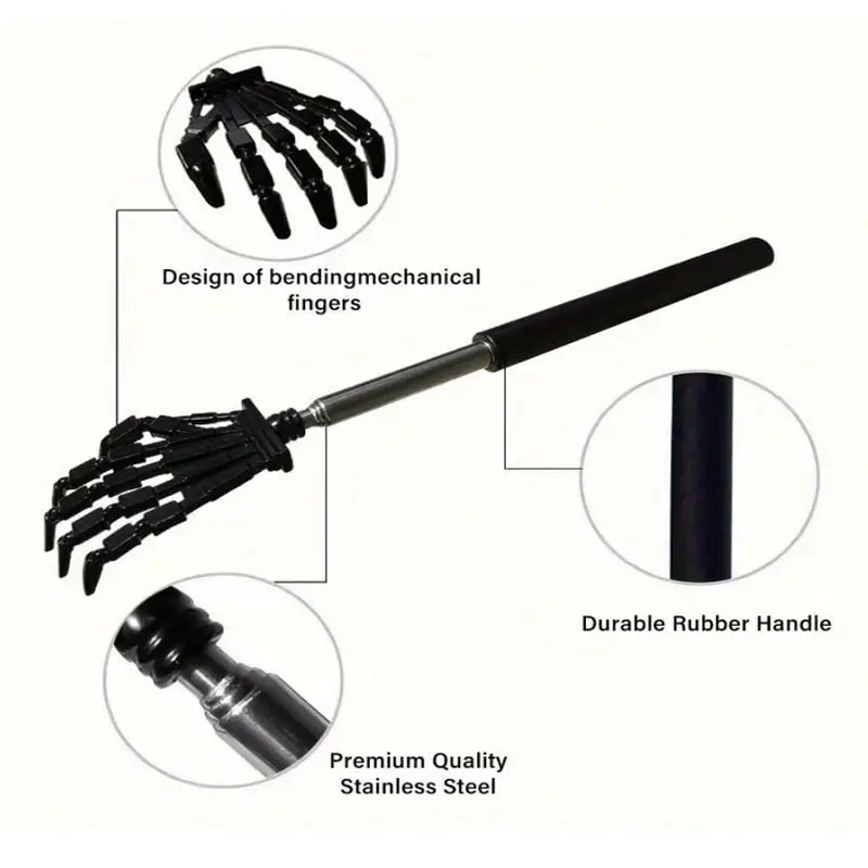 1pc back scraper metal portable telescopic belt rubber handle extendable back massage tool exquisite gift for men and women Product details 1