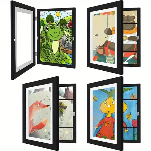 4 pack kids art frame kids artwork frame picture frame for kids 5x11 inch school drawing projects storage front opening photo frame for kids art photo frame kids kids picture frame horizontally wall hanging