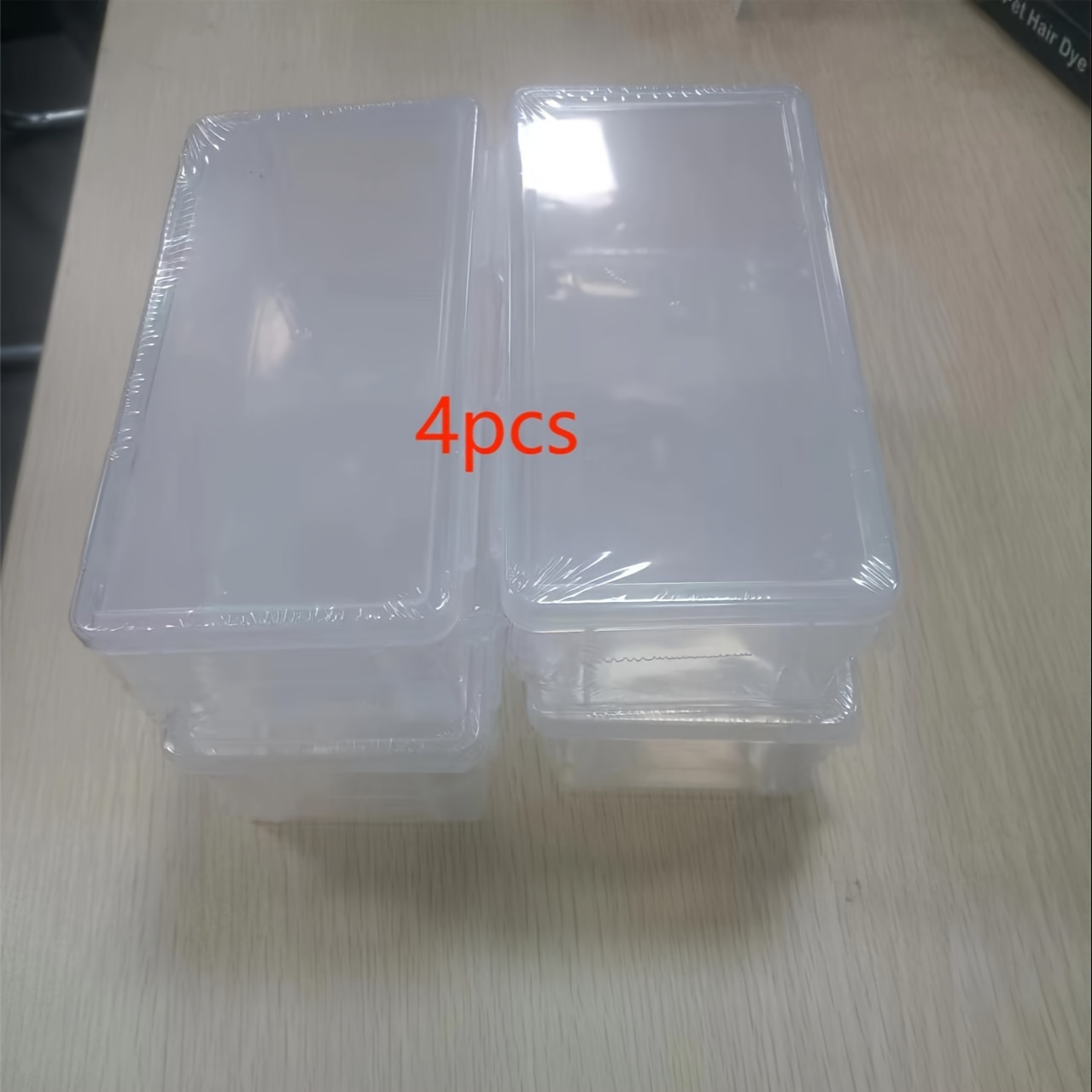 TEMU 4pcs Large Clear Plastic Storage Boxes With Hinged Lids - Ideal For Pens, Pencils & Markers, Perfect For School Supplies & Office Organization