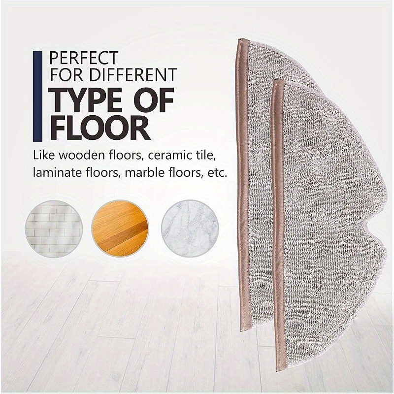 8 pack ultra fine microfiber mopping pads compatible with roborock s5   s6 s6 maxv e4 s6  5 e35 e2 e25 q7 q7max robotic vacuums washable cloth dusting brush attachments details 0