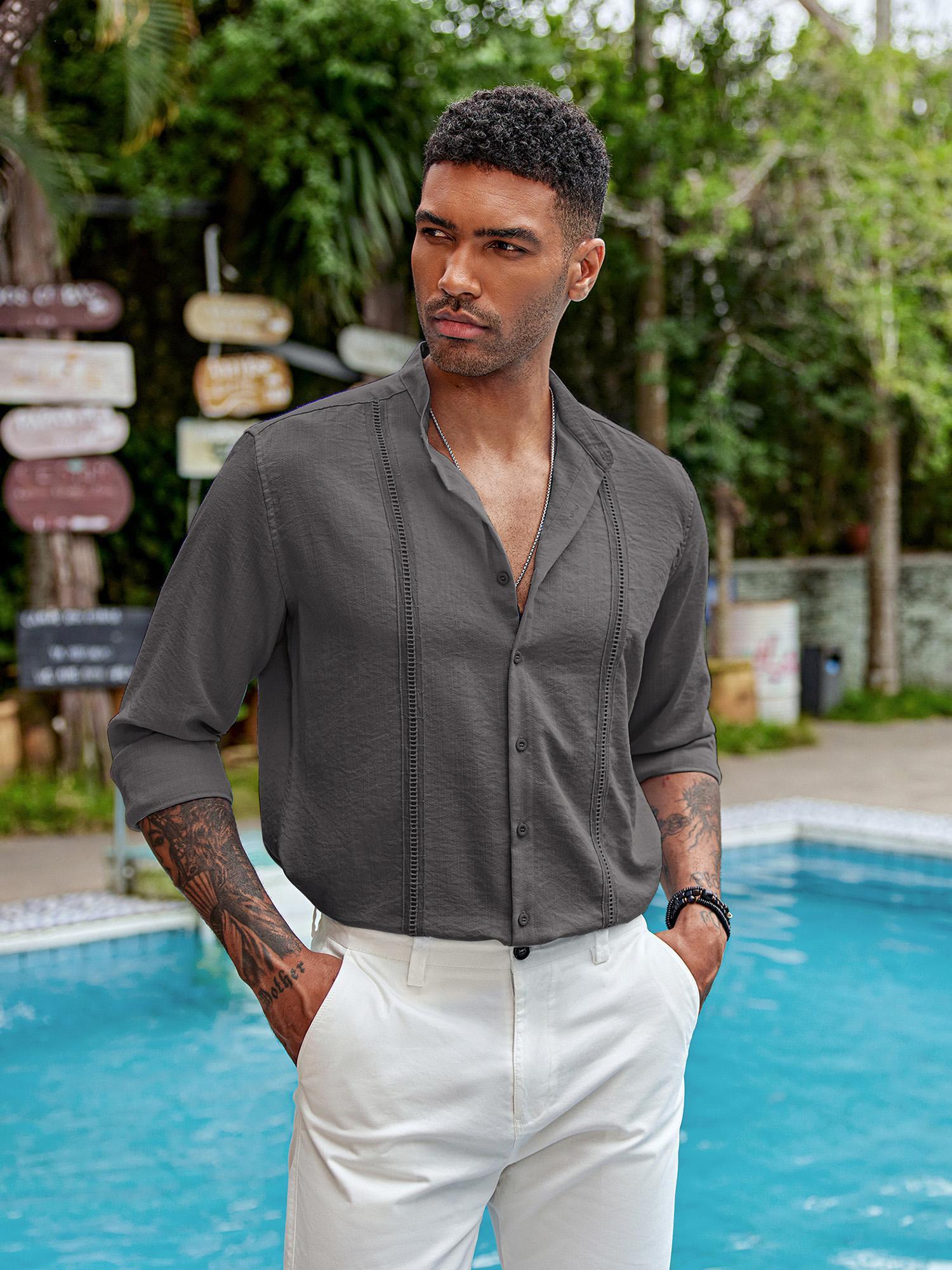 Chemise Homme Panama Jack Manches Longues – Taille XXL, Verte, Protection UV