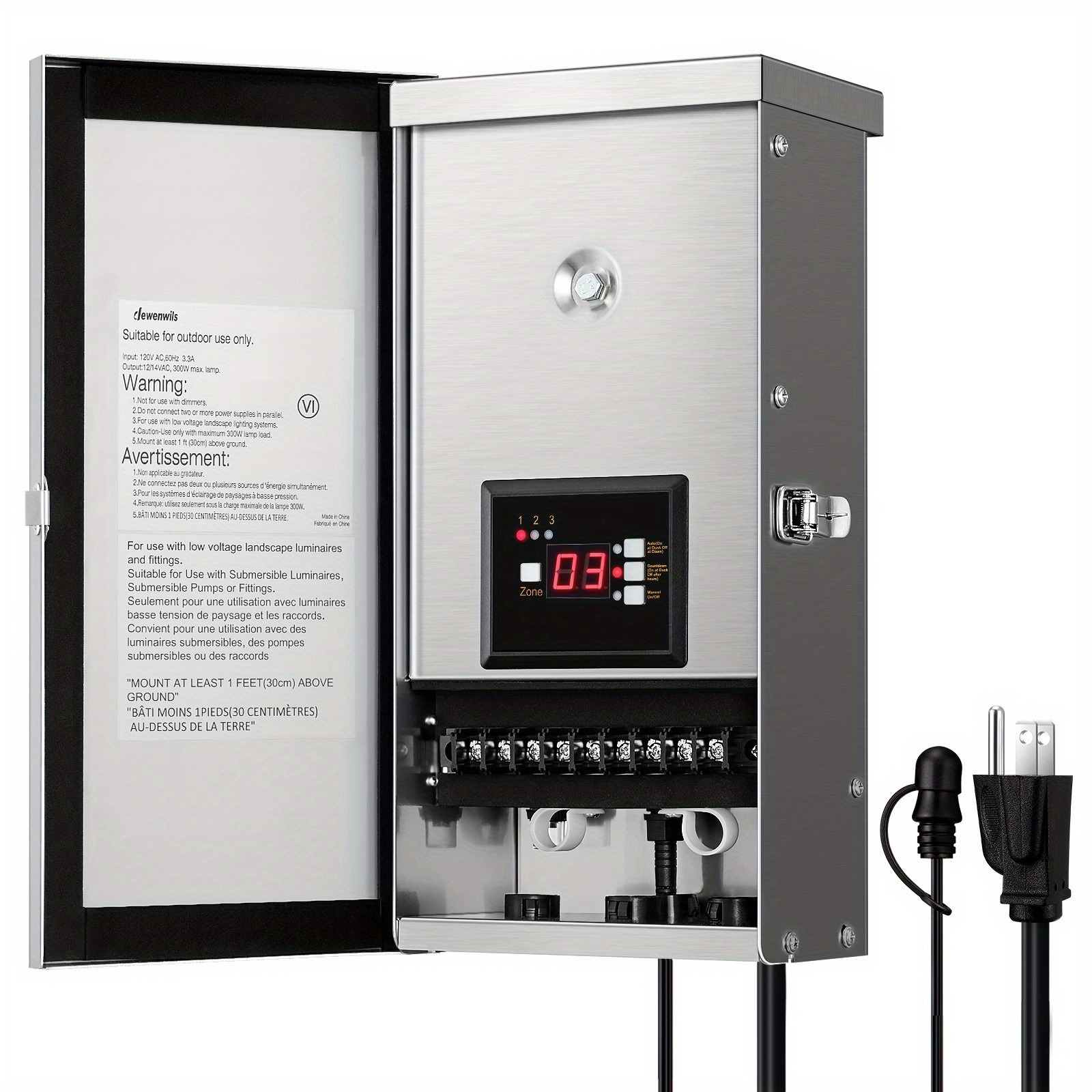 300w Low Voltage Transformer 3 Control Outputs 120v Ac To 12v 14v Ac