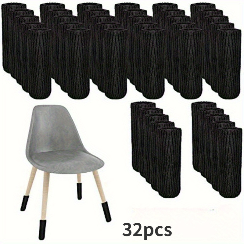 Image of 32 Pack Chair Leg Protectors - Elastic Non-slip Furniture Pads, Durable Acrylic Noise-reducing Floor Protectors For Chairs, Tables, Office & Home Use, Machine Washable