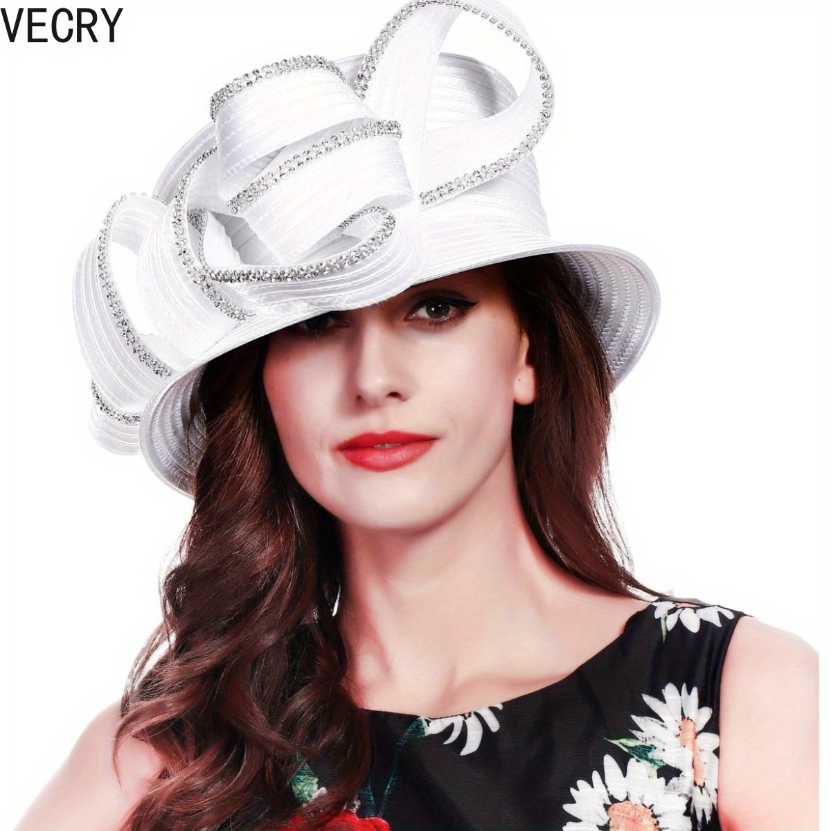 

Vecry Church Hats For Women Derby Tea Party Dress Hat For Ladies Kentucky Bucket Hats