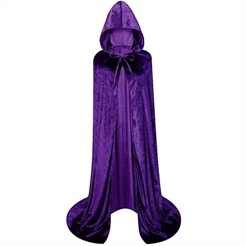 

Hooded Velvet Cape Cloak - Full Length Unisex Cosplay Costume, Luxurious Velvet Fabric, Electricity-free Use, Featherless Design For Various Occasions