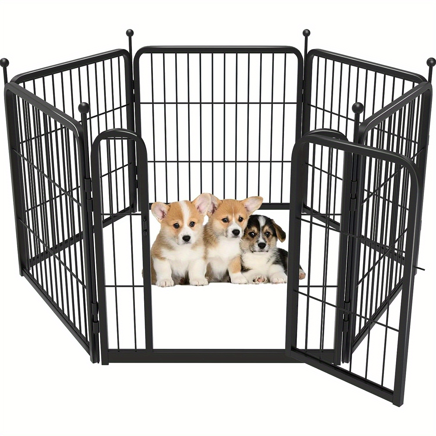 

8 Panels 24inch Heavy Duty Metal Pet Isolation Fence, Foldable To Save Space, Outdoor/indoor Safety Fence For Yard