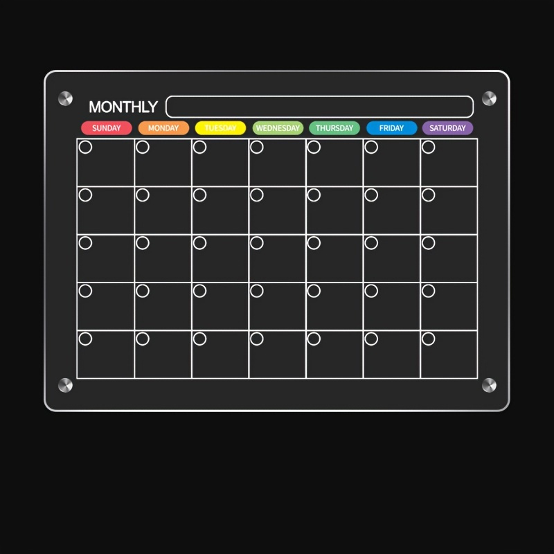 

1pc Weekly Monthly Planner Calendar Magnetic Whiteboard Dry Erase Board Magnet Fridge Door Sticker A3 Size Memo Message 2023 Schedule