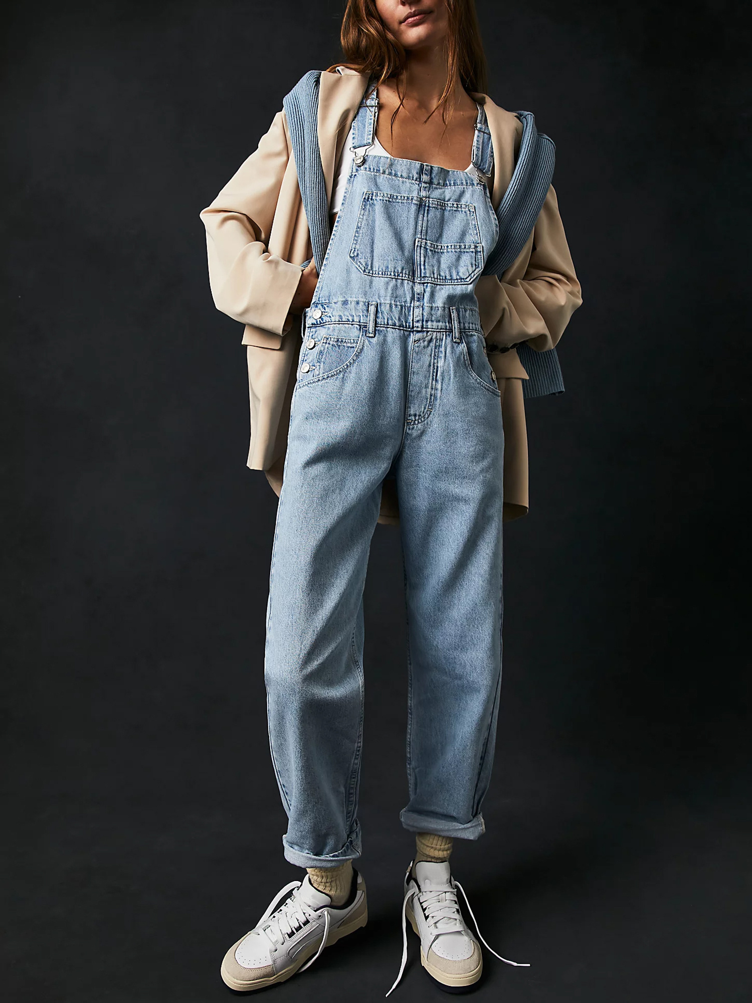 women denim long jumpsuit casual spaghetti strap wide leg Temu