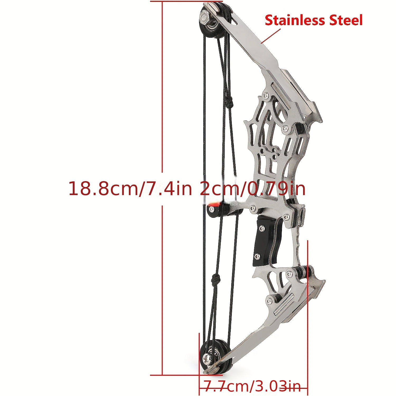 Outdoor Large Mini Metal Composite Bow With Four Stainless Steel Arrows 