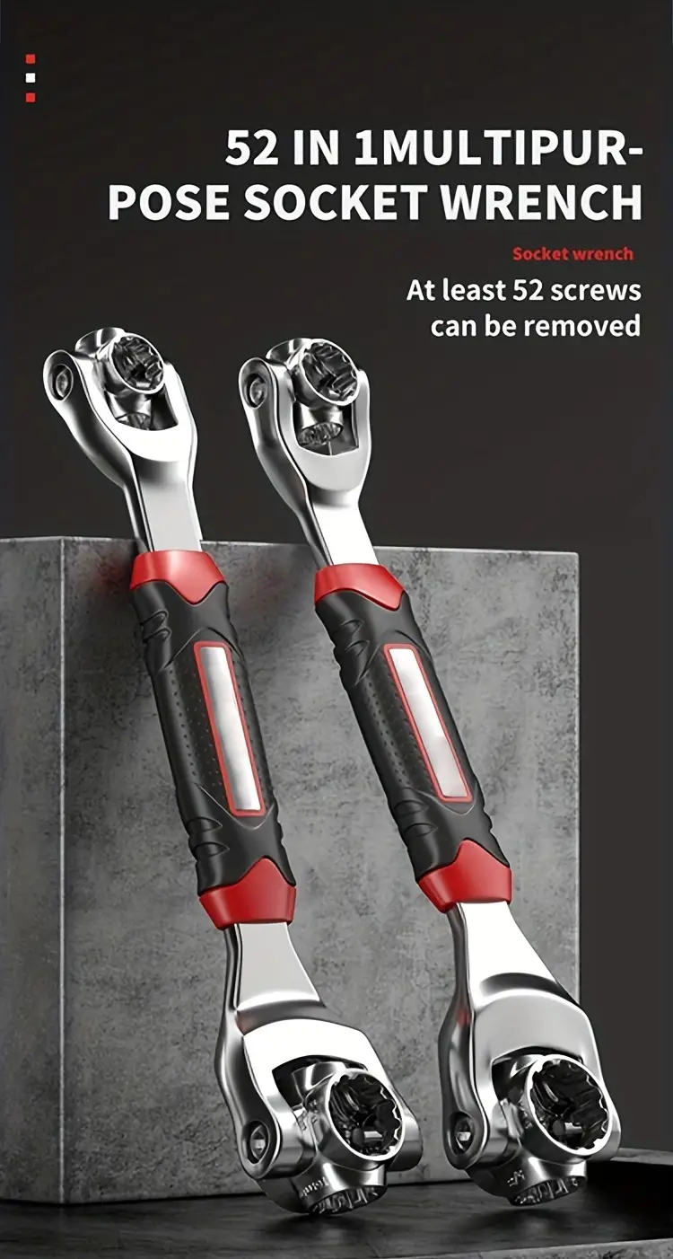 52 in 1 socket wrench flexible multifunctional with rubber handle 360 degree rotating head standard of any size used for automotive maintenance etc details 0