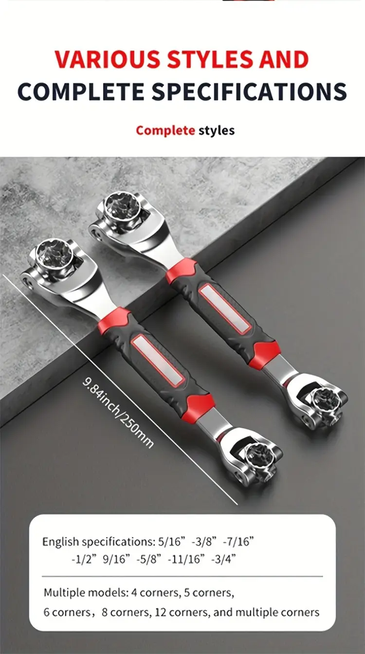52 in 1 socket wrench flexible multifunctional with rubber handle 360 degree rotating head standard of any size used for automotive maintenance etc details 5