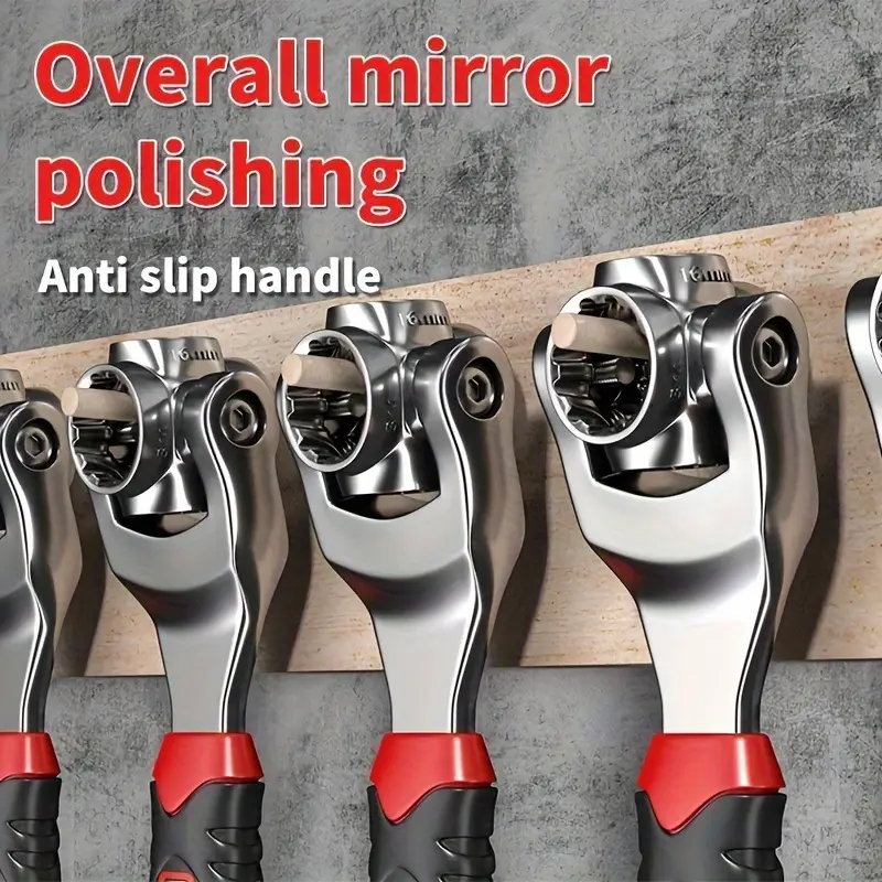52 in 1 socket wrench flexible multifunctional with rubber handle 360 degree rotating head standard of any size used for automotive maintenance etc details 7