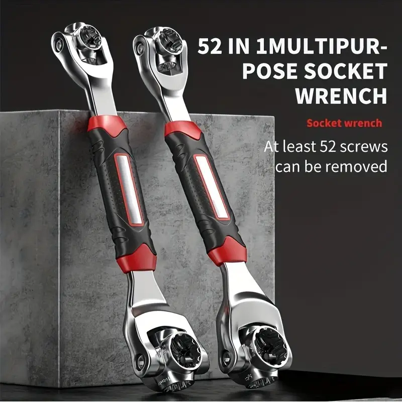 52 in 1 socket wrench flexible multifunctional with rubber handle 360 degree rotating head standard of any size used for automotive maintenance etc details 9