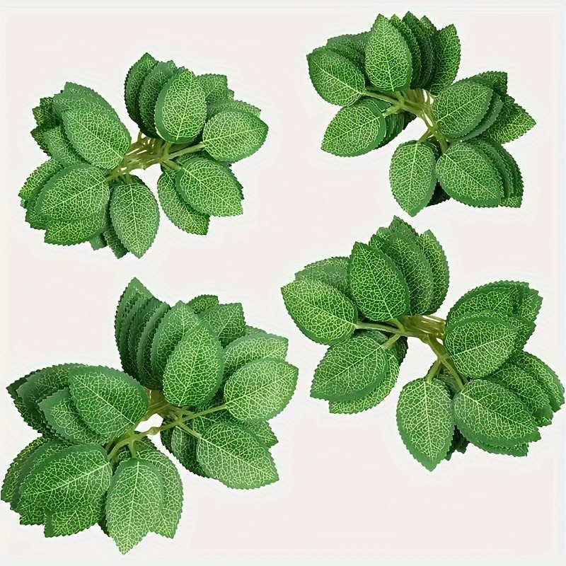 

120pcs Lifelike Artificial Rose Leaves - Ideal For Diy Wedding Decor, Holiday Embellishments & Floral Arrangements With Realistic Petals And Stems For A Romantic Touch