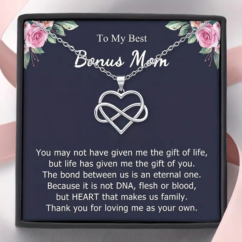 

Gift For My Bonus Mom Heart Necklace For Mother's Day