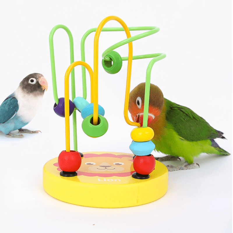 

Wooden Bead Toy For Pet Birds - Interactive Training Toy For Parrots, Cockatiels, , And Medium To Large Birds