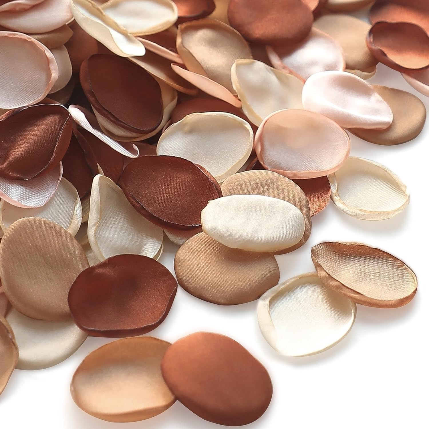 Image of 180/360pcs Silk Rose Petals Brown Flower Petals For Wedding Basket Aisle Dinner Table Centerpieces Party Confetti Bridal Shower Romantic Night Decoration