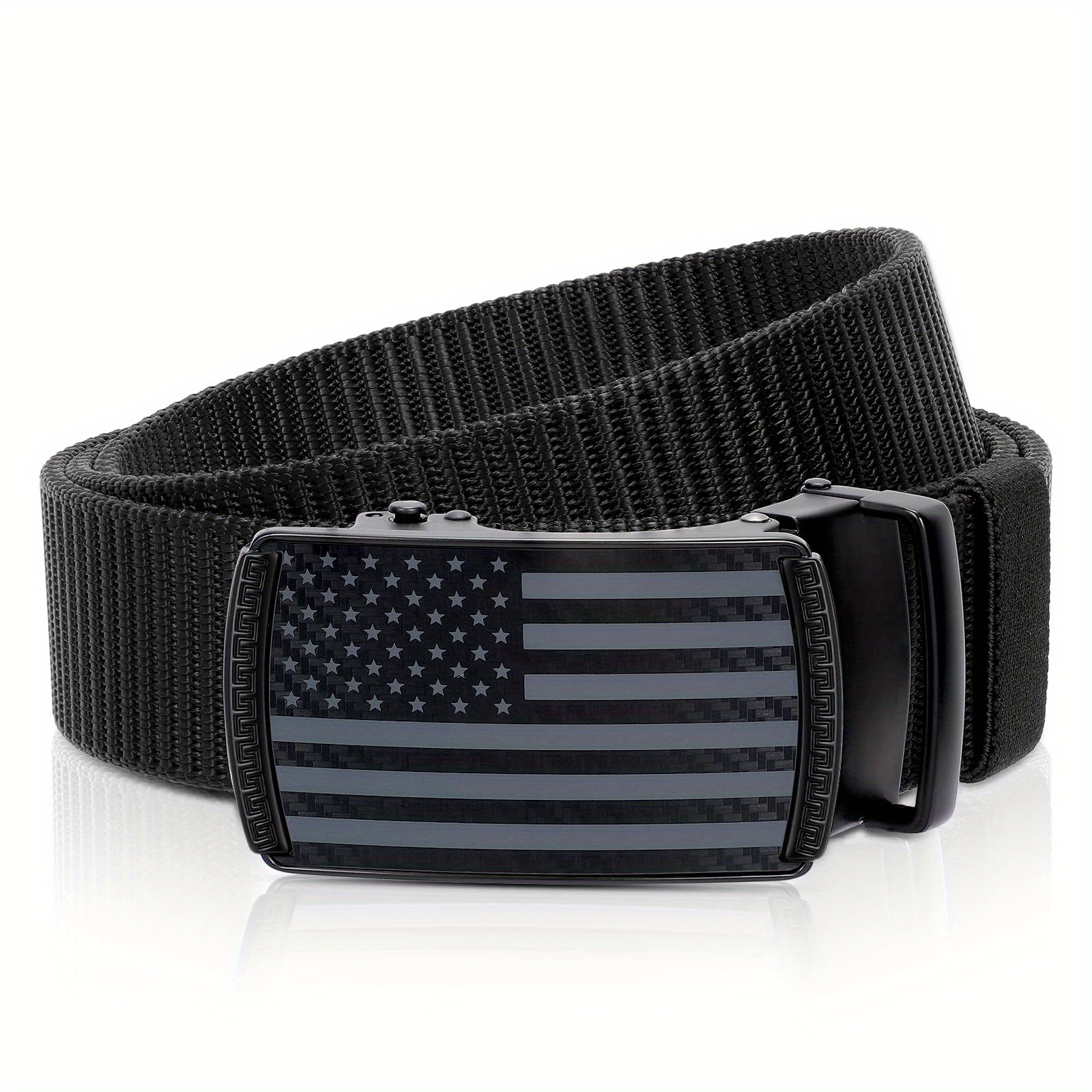 s Nylon Ratchet Waist Belt Casual solid Straps Golf Belts with Flag for Jeans Pants