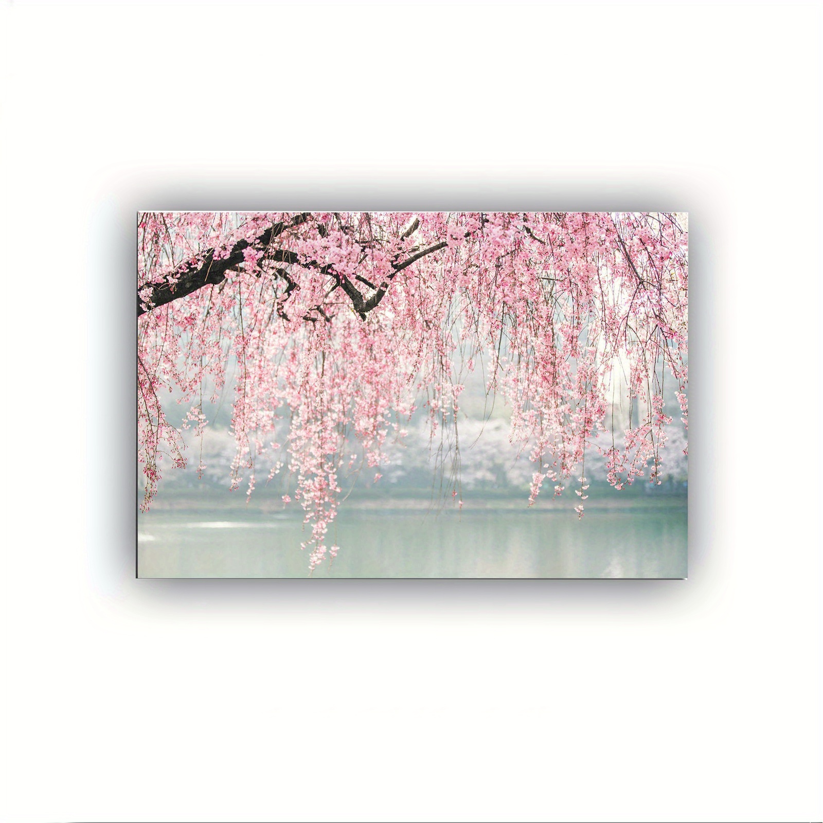 

1 Pc Wooden Framed Sakura Festival Japan Poster Printing Canvas Painting Wall Art Modern Home Bedroom Office Room Decoration - Stretched And Frame Ready To Hang - Framed