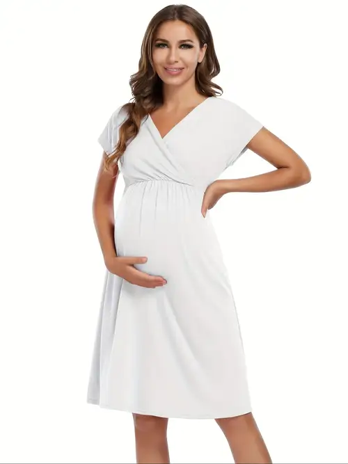 womens casual v neck a line swing wrap maternity dress flowy midi maternity dress for baby shower photoshoot | Today's Deals | Temu womens casual v neck a line swing wrap maternity dress flowy midi maternity dress for baby shower photoshoot | Today's Deals | Temu