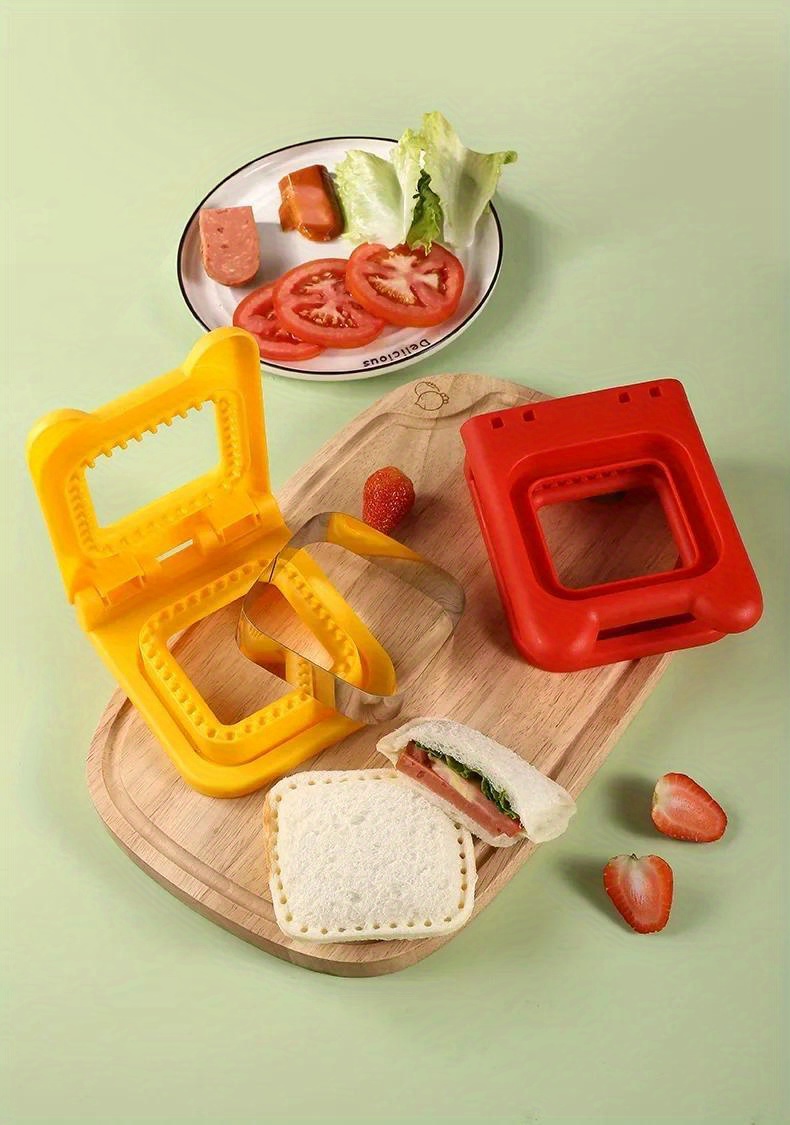 stainless   sandwich maker breakfast bread cutter hand   food contact   mold diy kitchen gadget for sandwich   desserts details 1