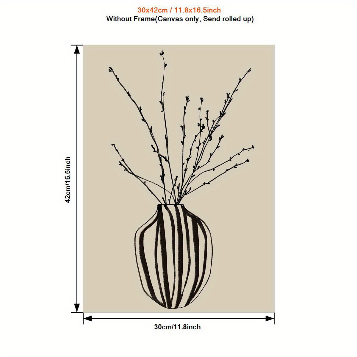 Image of 1pc Art Modern Minimalist Floral Canvas Poster, Ink Flower Arrangement Wall Art Print For Home Office, Living Room, Bedroom, Bathroom, Restaurants - Indoor & Outdoor Orientation, Art Wall Decor