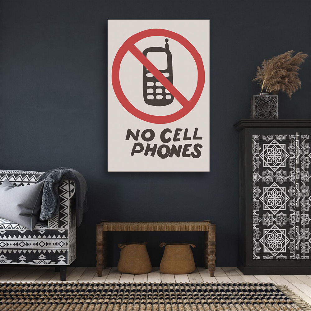 1 Pc Wooden Framed No Cell Phones Diner Poster Tv Show Poster, Black ...