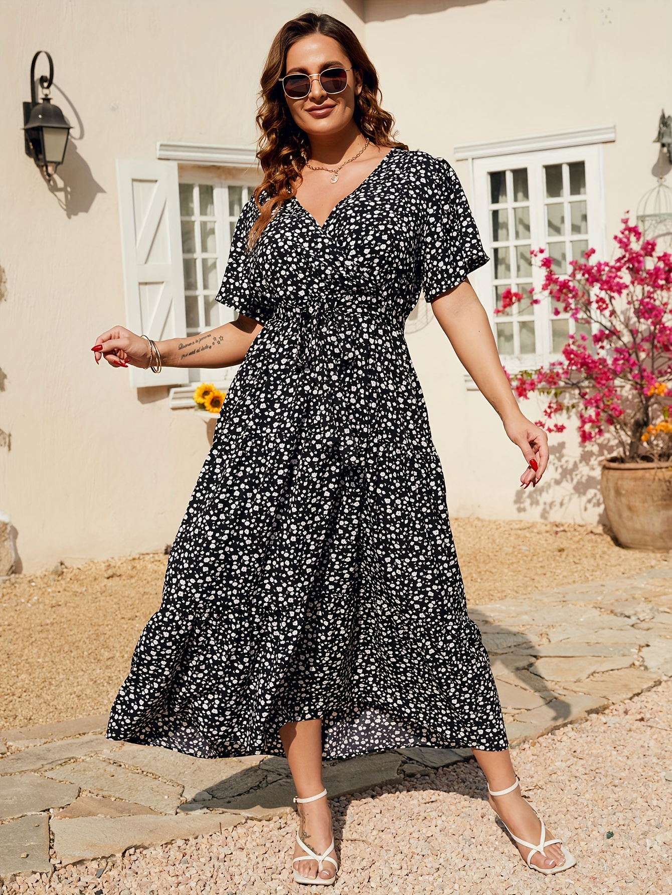 country dress Prairie Vibe Countryside (kerchief included)– The Cottagecore March2026 Line Hem Dresses Sale Grey Chiffon Color:Beechnut Green
