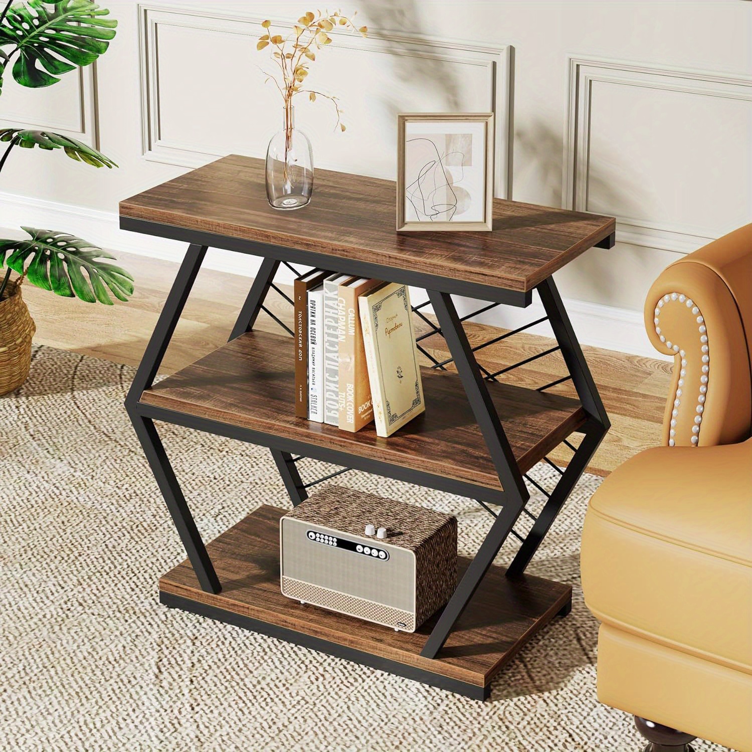 

25" 3- Rectangular End Table, Sofa Table Metal Frame For