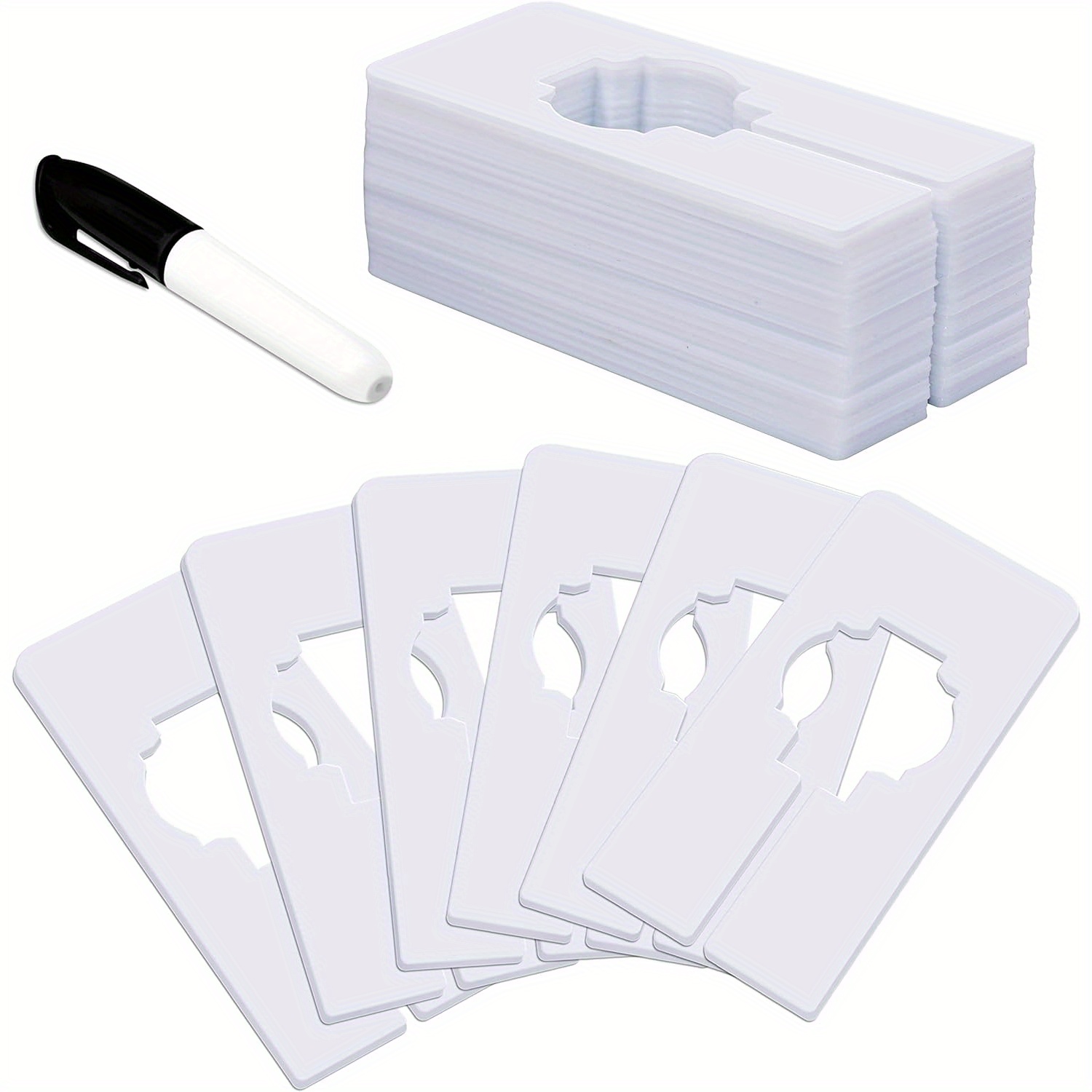 

20pcs White Plastic Closet Dividers With Bonus Marker - Reusable & For Easy Clothing Organization