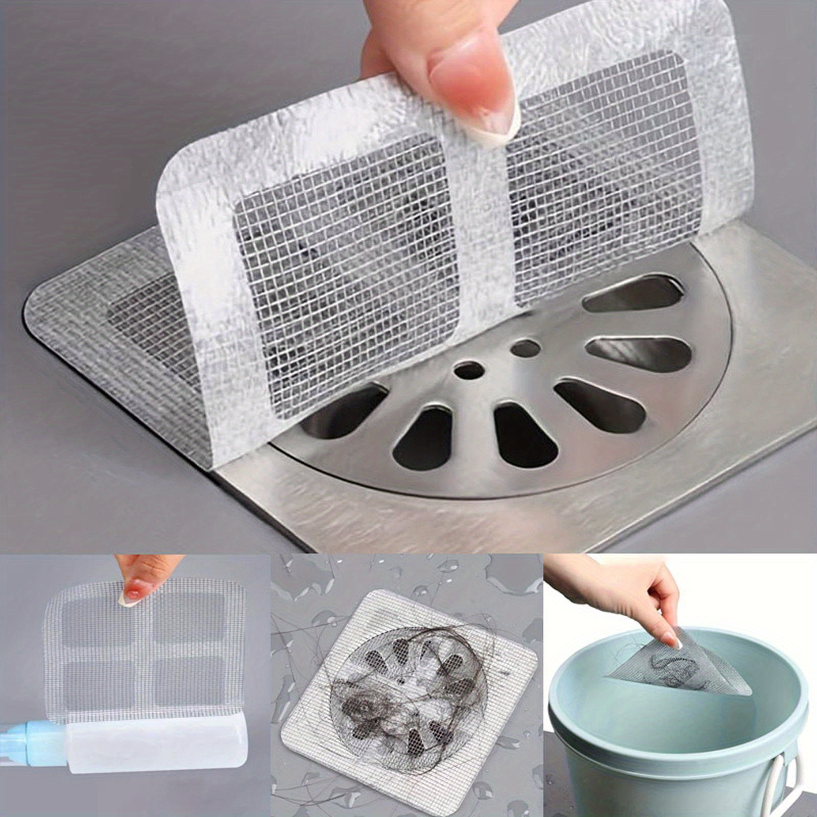 

30pcs Disposable Shower Drain Hair Mesh Stickers - , Pipes