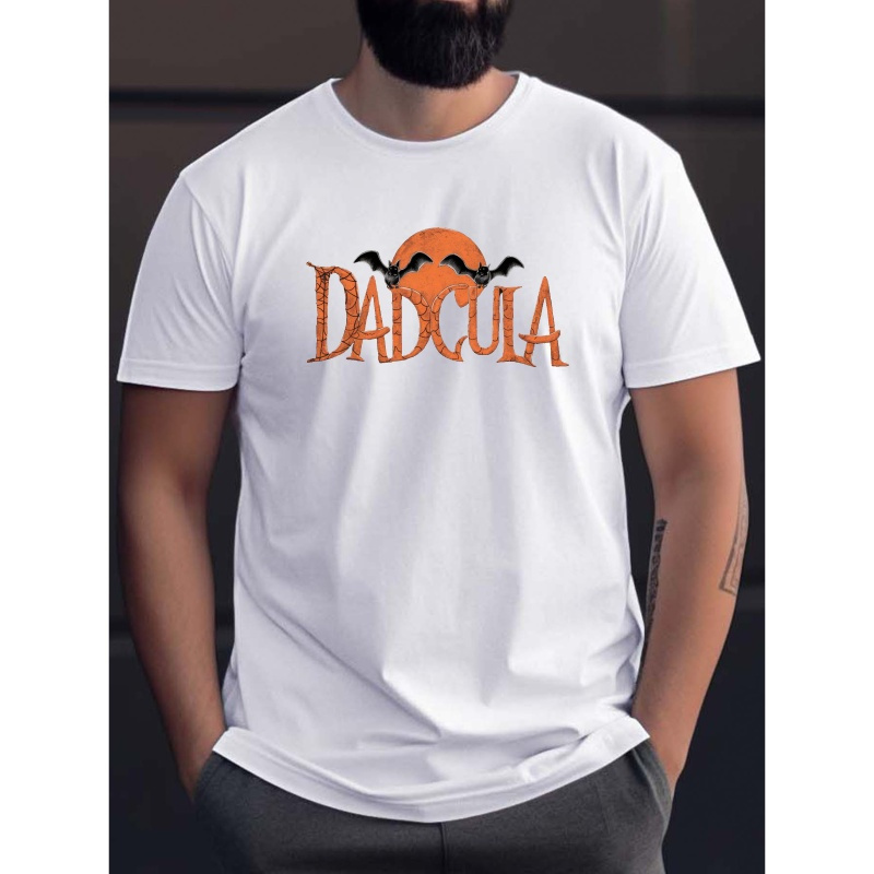 

Dadcula Bats Print Casual Men's T-shirt - Summer Wear, Polyester Material, Geometric Design, Adult Size