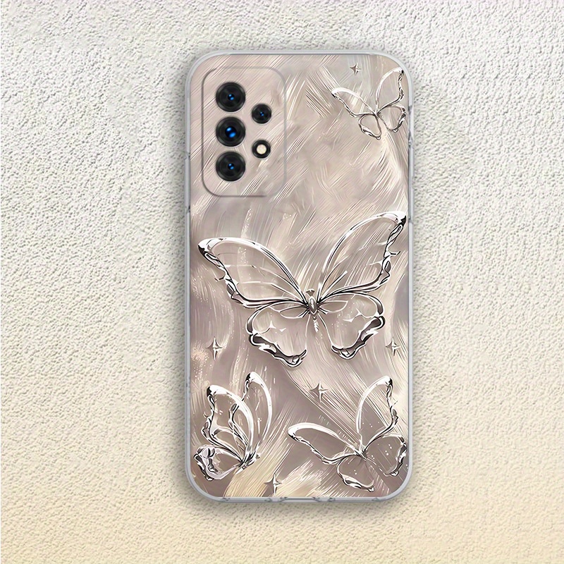 E-shop Handyhülle: Luxuriöse Metall Schmetterlingsmuster Klare Handyhülle für for Samsung Galaxy A72 A70 A71 A73 5G A53 5G A52 A51 A50 A55 A54 A42 5G