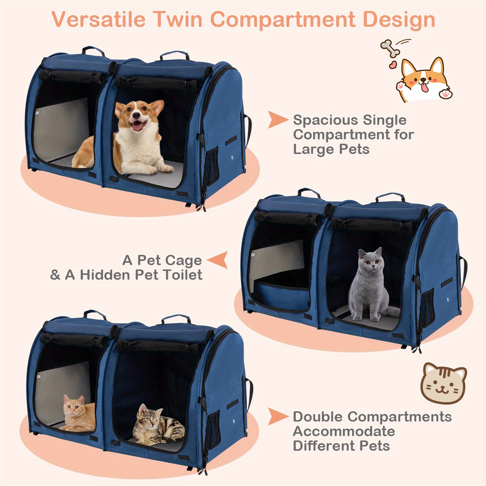 Portable fashion pet cage