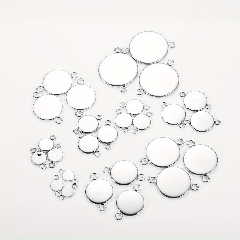 

10pcs Stainless Steel Pendant - Assorted 6mm To 30mm For Making, & Bracelet