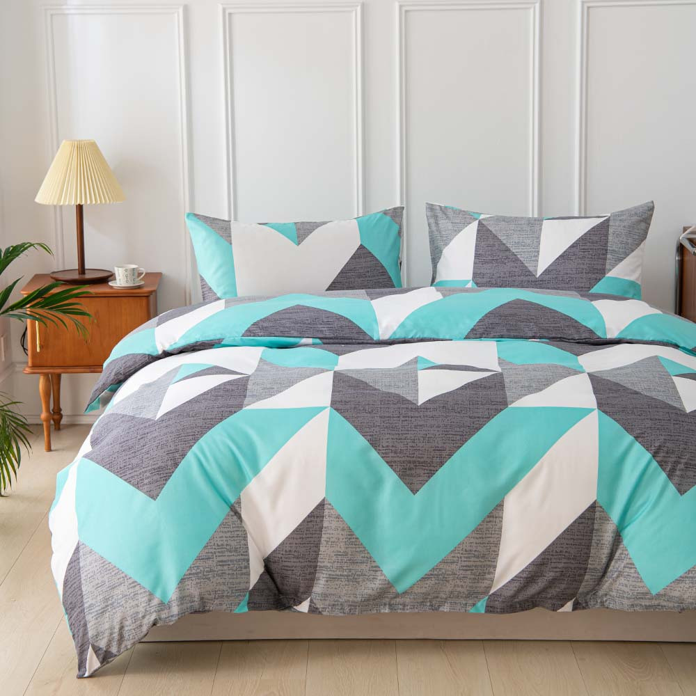 

Geometric Pattern Duvet Cover Set, 3-piece Soft Sanded Polyester Bedding, Woven No Insert - Includes 1 Zippered Duvet Cover And 2 Pillowcases - Coating Printed Lightweight Fabric, Machine Washable